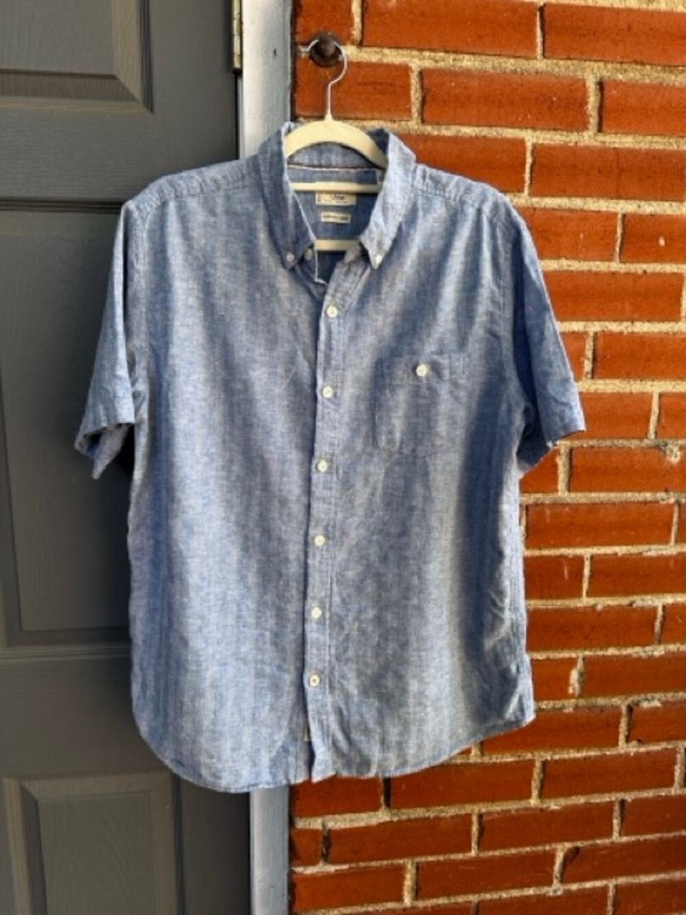 Weatherproof Vintage Linen Button-Down Shirt Size L Short Sleeve Classic